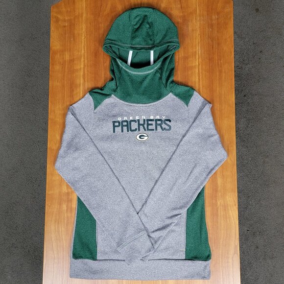 Girl's NFL Apparel Green Bay Packers Football Grey Green Pullover Hoodie - XL - Picture 3 of 10